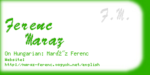 ferenc maraz business card